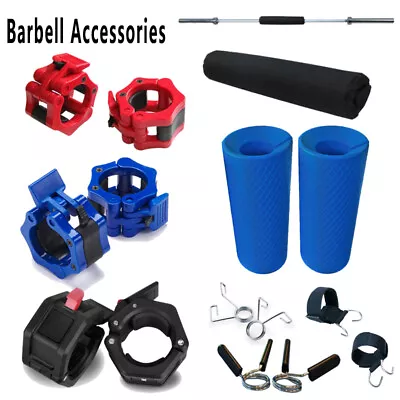 Barbell Bar Clamp Spring Collar Clips Lock Jaw Collars Squat Pad Monster Grip • $14.99