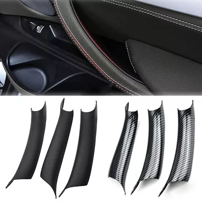 $25.78 • Buy 3Pcs Black Interior Door Pull Handle Cover Trim Fit For BMW X5 F15 2014-2018
