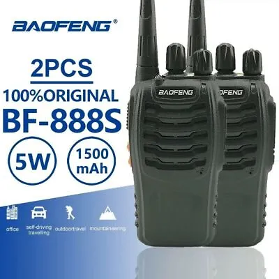 Baofeng BF-888S Walkie Talkie 400-470MHz Two-way Radio Long Range+Earphone Lot • £53.44