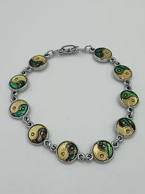 S_80 Silver Ying Yang Bracelet • $18