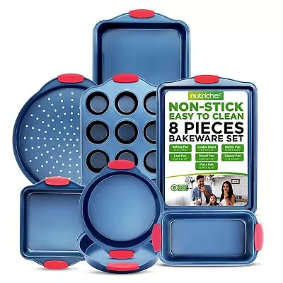 8-Piece Nonstick Bakeware Set - PFOA PFOS PTFE-Free Carbon Steel Baking Tra... • $73.73