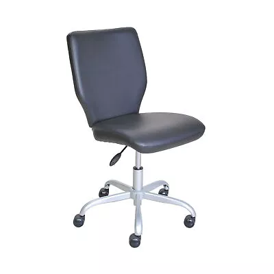 Armless Office Chair Computer Task Desk Chair Mid Back Swivel Seat Faux Leather • $67.50