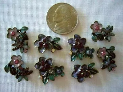 2 Hole Slider Beads Dragonflies & Flowers Purple #8 • $8.25