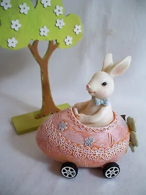 Gisela Graham Easter Bunny In A Pink Egg Shape Car Money Box / Piggy Bank • £9.95