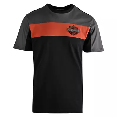 Harley-Davidson Men's T-Shirt 3-Tone Logo Back Graphics Short Sleeve (S60) • $25.39