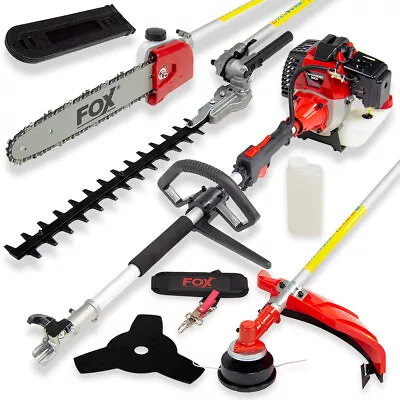 FOX 4 In 1 Garden Multi Tool Hedge Cutter Chainsaw Grass Trimmer & Brush Cutter • £159.95