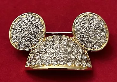 Disney Mickey Mouse Ears Rhinestone Crystal Brooch Pin • $19.99