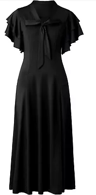 Babeyond Women Dress Size Medium Black  Ruffle Flapper 1920’s  Great Gatsby  B3 • $9.99