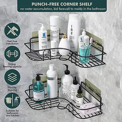 £5.99 • Buy Bathroom Triangular Shower Caddy Shelf Corner Bath Storage Holder Rack Organizer