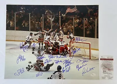 1980 USA “Miracle On Ice” Olympic Hockey Team Signed 16x20 Photo 17 Auto JSA COA • $1199.99