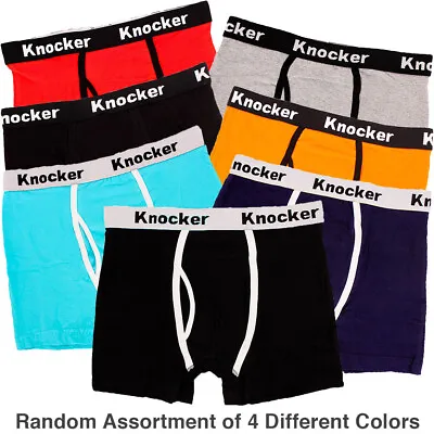 4 Mens Stretch Cotton Color Boxer Briefs Underwear Trunk Shorts Lot • $18.27