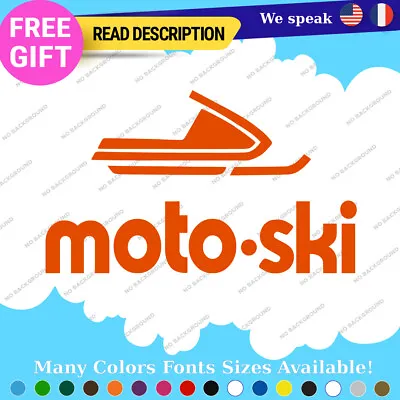 Fits MOTO-SKI Decals Stickers Vinyl Ski Moto Old Snow Vintage Antique Snowmobile • $6.30