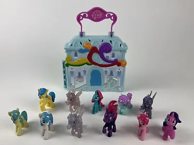 My Little Pony Blue Travel Rainbow Dash Case Plus 11 Mini MLP Figures • $38.95