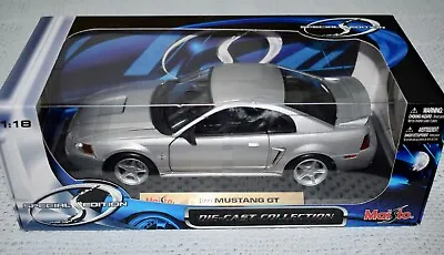 Maisto 1999 Silver Ford Mustang GT 1:18 Scale DieCast Model Car NOS #73 • $99.99