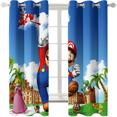 Bedroom Curtains Ring Top Eyelet Mario Bros Blackout Opaque Decorate UV Protect • £22.25