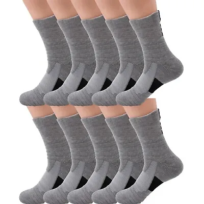 10 Pairs Mens Cotton Athletic Sport Casual Long Work Crew Socks Size 9-11 6-12 • $21.99