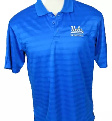 UCLA Basketball ADIDAS CLIMCOOL Polo Shirt Blue Embroidery UCLA Poly Large • $28