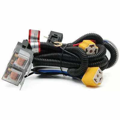 Kit 2-Headlight H4 Headlamp Light Bulb Ceramic Socket Plugs Relay Wiring Harness • $12.98