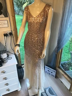 £49 • Buy Goddiva Gold Stunning Flattering Ball Gown/prom Dress In Size 12 Cruise