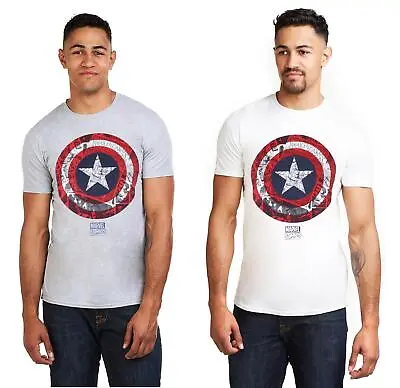 Marvel Mens T-shirt Captain America Comic Shield S-2XL Official • £13.99