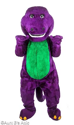 Vtg 90's Dinosaur Mascot Costume 6Pc Purp/Gr Faux Fur Suit Mitts Feet & Head XL • $799.98