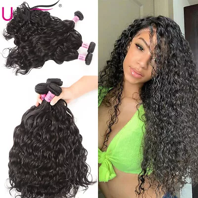 UNice Hair Mongolian Natural Wave 1/3 Bundles Virgin Human Hair Extensions Weave • $27.36