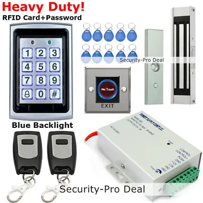 Metal RFID Card&Password Door Access Control Kit+Magnetic Lock+2 Remote Controls • £99.54