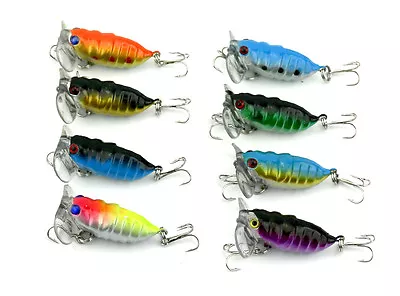 $11.95 • Buy 8x Cicada Fishing Lure Topwater Popper Crawler Surface Freshwater Bream Bass Cod