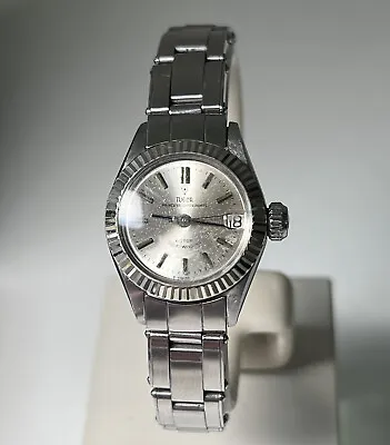 $1450 • Buy Tudor By Rolex Lady Datejust Princess Oysterdate Watch Silver Dial Fluted Bezel