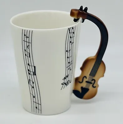 Unique Music Note Cup Ceramic Coffee Tea Milk Novelty Mug Violin Shape • $18