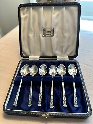 Liberty Of London Boxed Set Of Six Sterling Coffee Spoons 1946 • £140.55