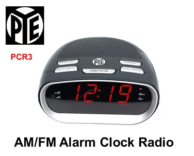 $33.99 • Buy PYE AM/FM Digital Alarm Clock Radio+LED Display+Snooze+Battery Back Up PCR3-NEW