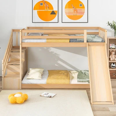 £359.98 • Buy 3 Stairs Slide 3FT Bunk Bed 90x190 Solid Pine Wooden Bed Frame Kids Single Bed 