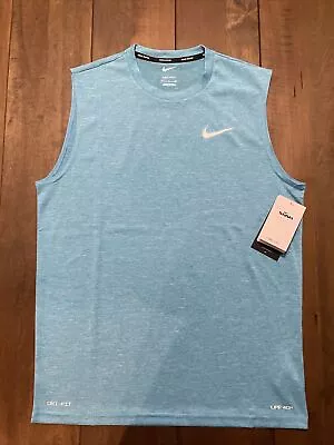 Nike Mens Swim Shirt Sleeveless Small DRI-FIT Essential Hydroguard UPF 40+ Teal • $14.99