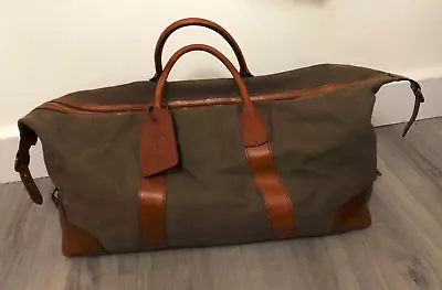 Polo Ralph Lauren Twill Leather Large Duffle Travel Bag - Size W26  X H13  • £300