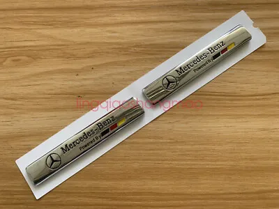 2pcs Mercedes Benz Powered By Car Emblem Badge Sticker Side Skirts Badge Logo • $16.99