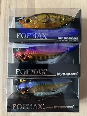 New Megabass Lot Of 3 Popmax (Sp-c) IL Mirage Megabass Shrimp And M Akakin • $50
