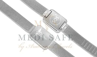 Genuine Medi Safe Sos Bracelet/medical Alert/emergency/stainless Steel Talisman • £25.99