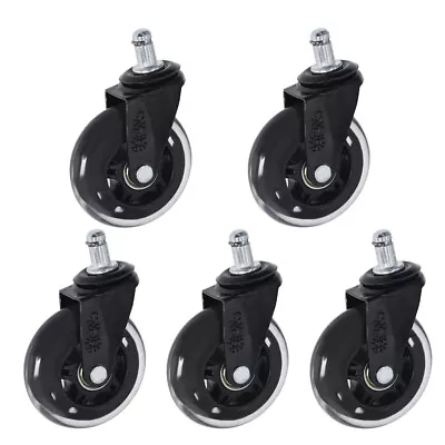 3  Office Chair Caster Rubber Swivel Wheels Replacement Heavy Duty 5 Pack • $21.88