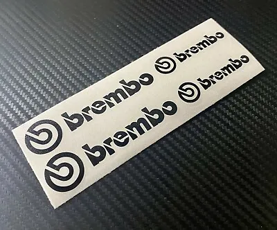 4 Brembo Decals Stickers Vinyl Caliper Brake Gloss Black Heat Resistant • $4.99