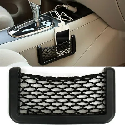 Car Interior Accessories Body Edge Black Elastic Net Storage Phone Holder Parts • $8.33