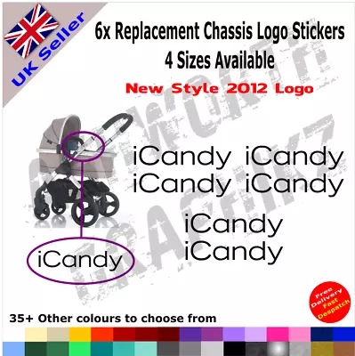 6x New 2012 ICandy Replacement Logo Stickers Pushchair Pram Stroller 35+ Colours • £4.99