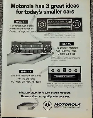 Motorola Car Stereo / Twist Cigarette / Vw  Vtg 1974 Ad Rare Sought Ephemera • $16.77