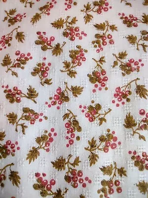 Vintage Mid Century Manes Co C40's Cotton Dimity Floral Fabric 4 Yd X 36  • $38.99