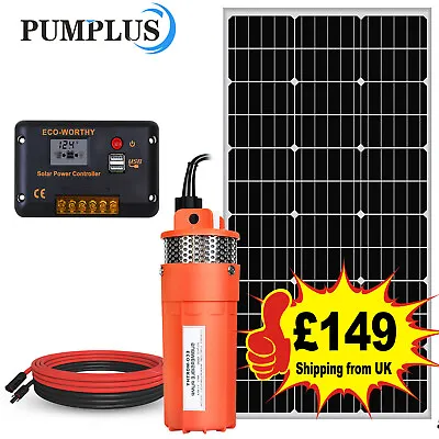 £179 • Buy 【£30 OFF】120W Solar Powered Panel &12V DC Deep Well Submersible Solar Water Pump