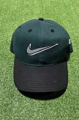 90s Vintage Ultra Rare Nike Swoosh Forest Green Snapback Hat Cap • $500