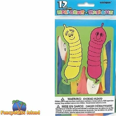 £3.99 • Buy Unique 12PK Squiggly Worm Balloons New Fun Party Celebration Birthday