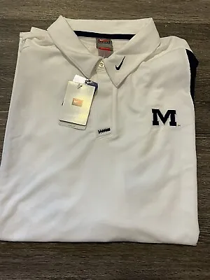 VTG NWT NIKE Team Ole Miss Mississippi Rebels White Polo Golf Shirt Size XXL • $22.50