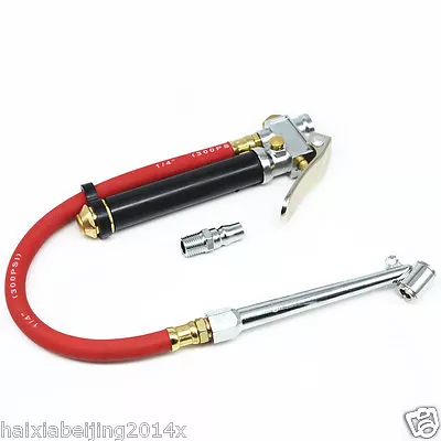 Dual Head Tire Filler Inflator Gun Air Chuck Pressure Gauge Car Compressor Hose • $17.95