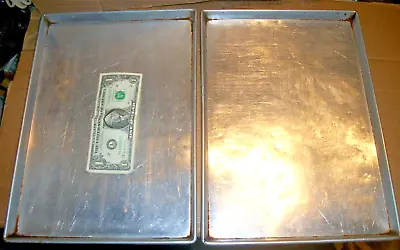 2 Vintage Thin Unbranded Aluminum Cookie Sheet Cake/Baking/Jelly Roll Pans • $30.99